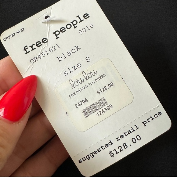 FREE PEOPLE Pillow Tank Mini Dress NWT Deep Cowl Neck in Black Sz. S - Picture 5 of 10